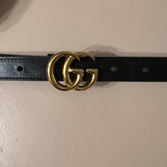 Gucci GG Marmont thin leather belt with shiny buckle main image 7